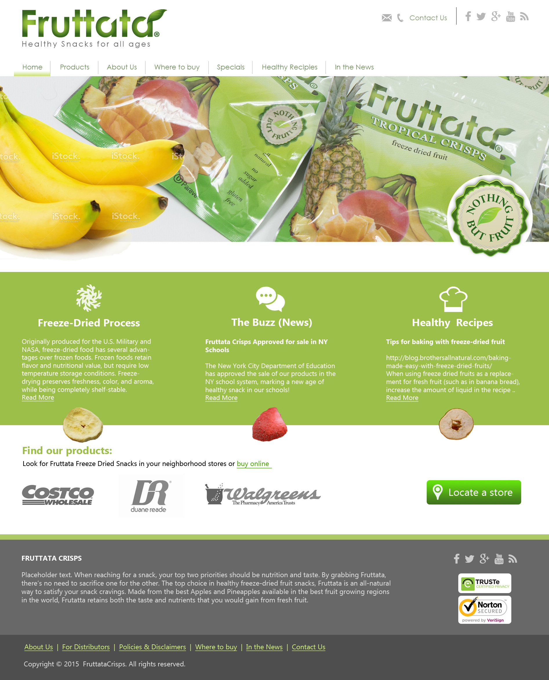 Fruttata Homepage (proposed design option1)